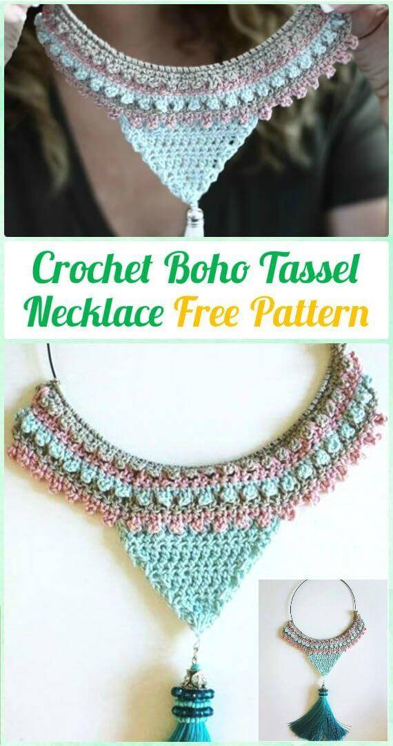 Crochet Boho Tassel Necklace Pattern